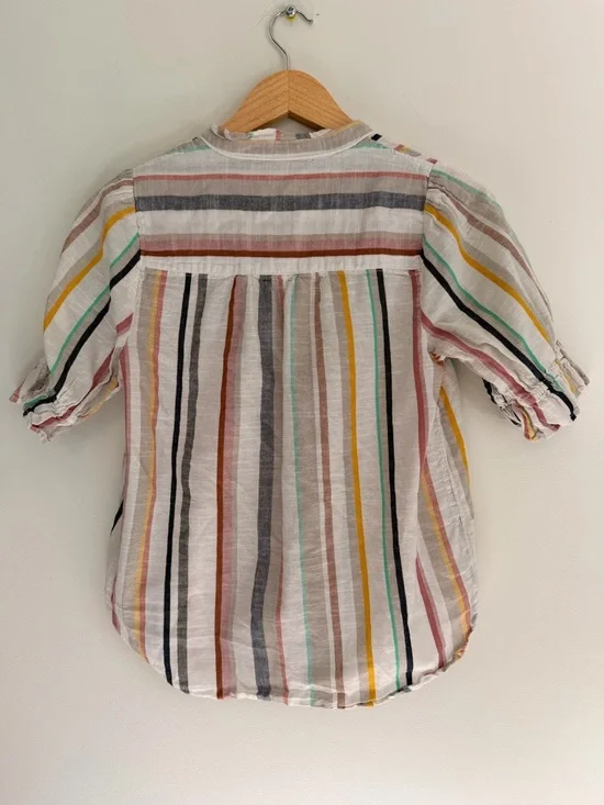 Mossimo Multicolor Striped Button-Front Blouse - Picture 2 of 3